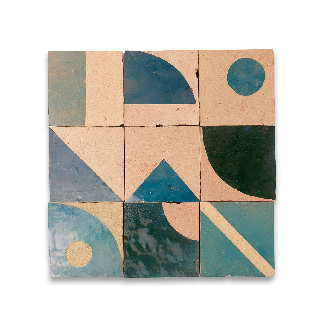 blue patterned zellige tile
