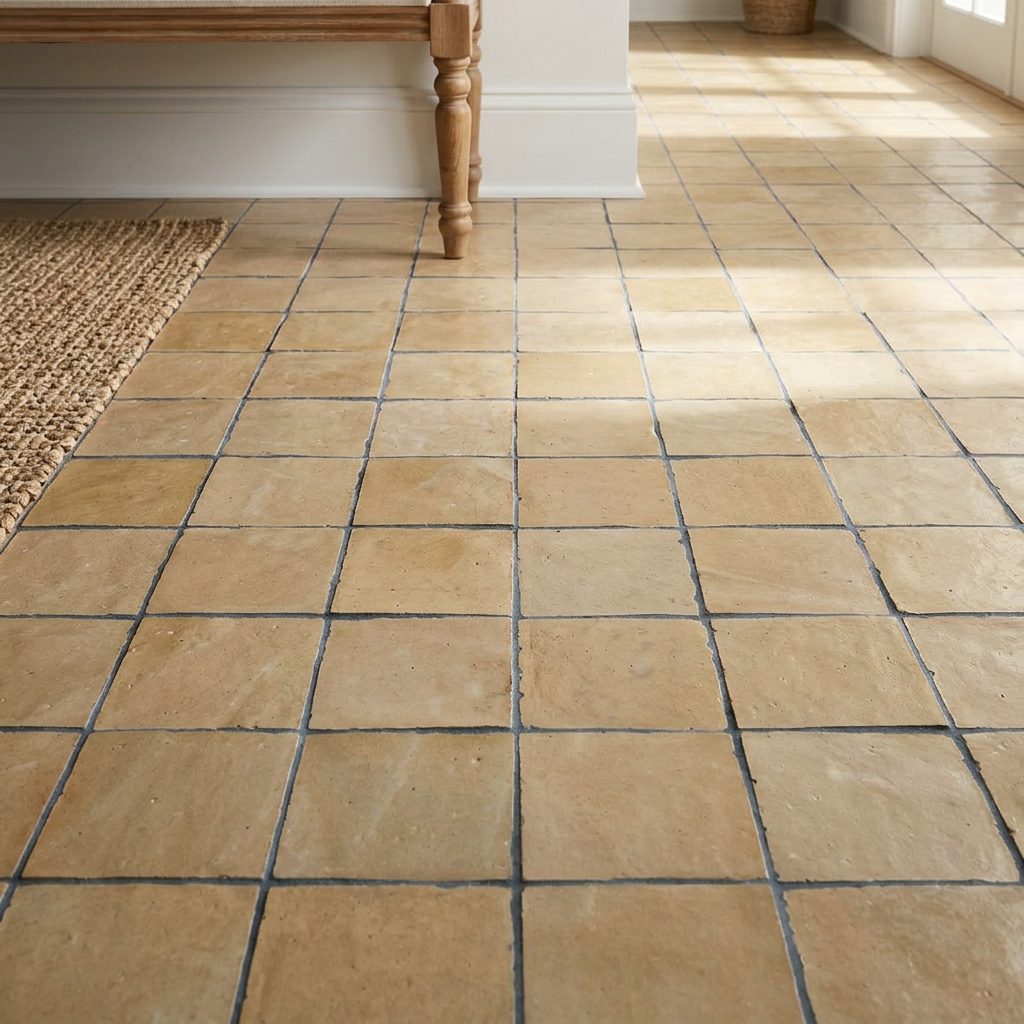 Beige Zellige Tile in a floor