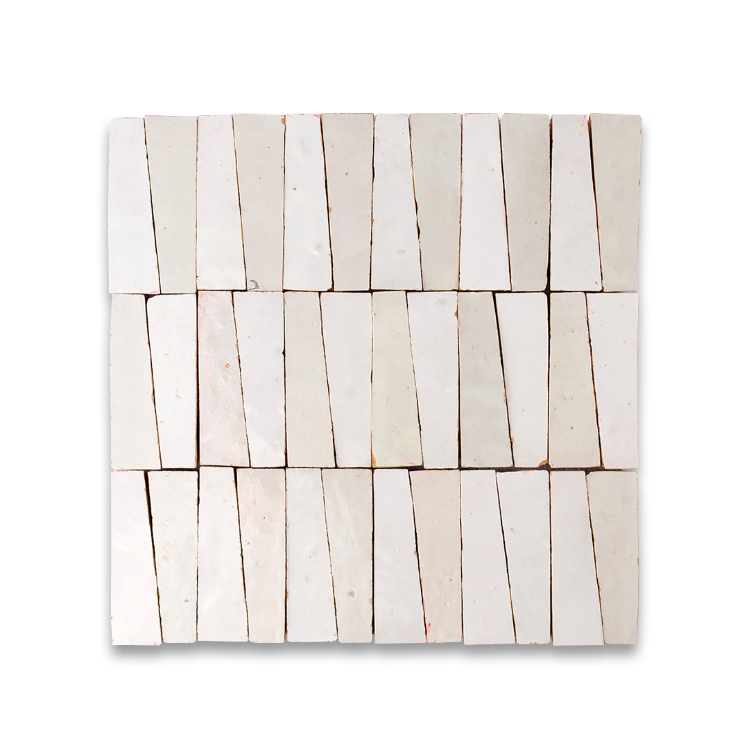 white trapezoid zellige tile