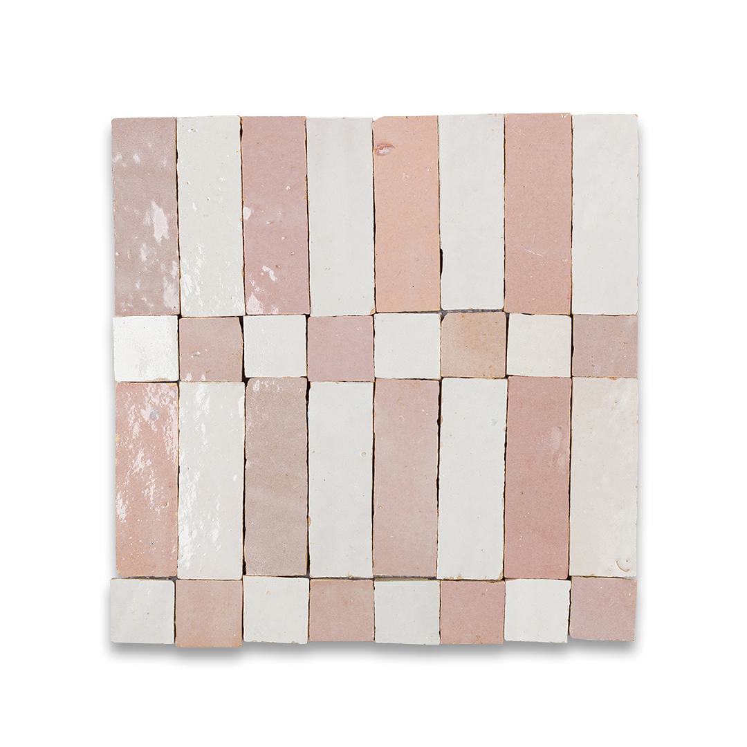 pink striped zellige tile