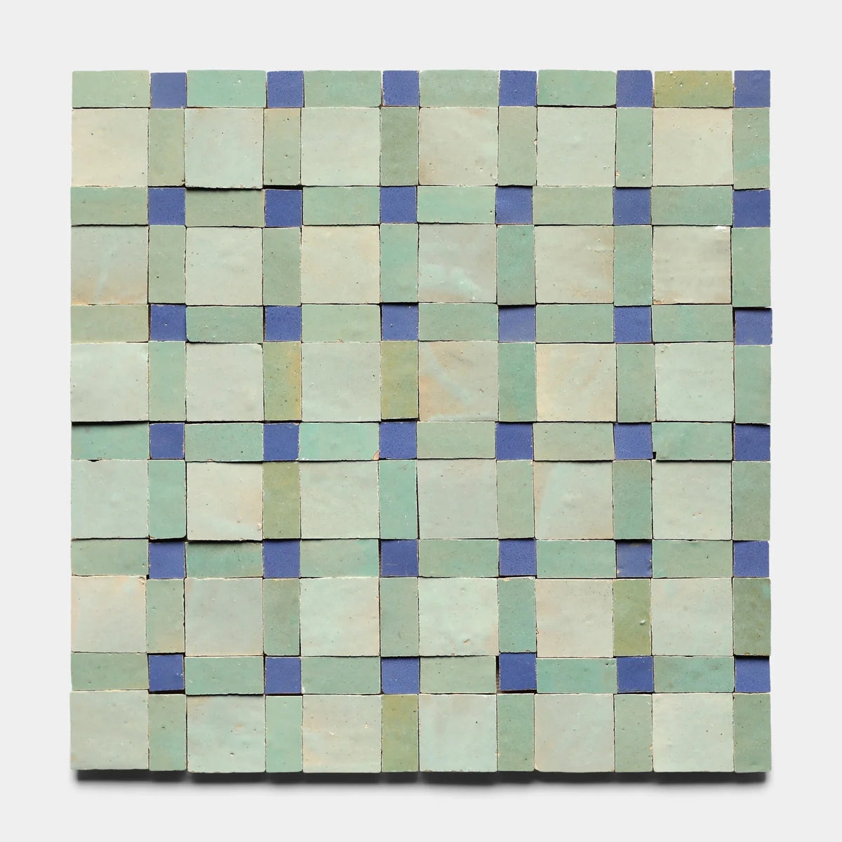 Muted Green Mid Blue Souk Mosaic Moroccan Zellige Tile