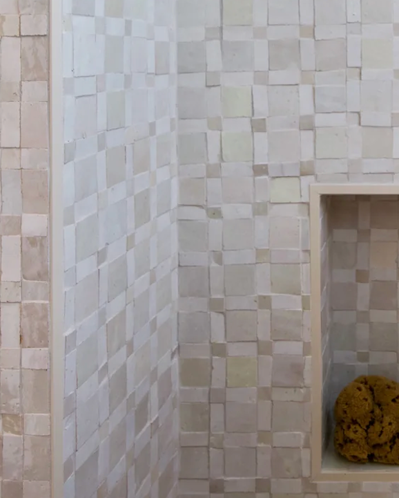 Warm Crisp White Souk Mosaic Moroccan Zellige Tile