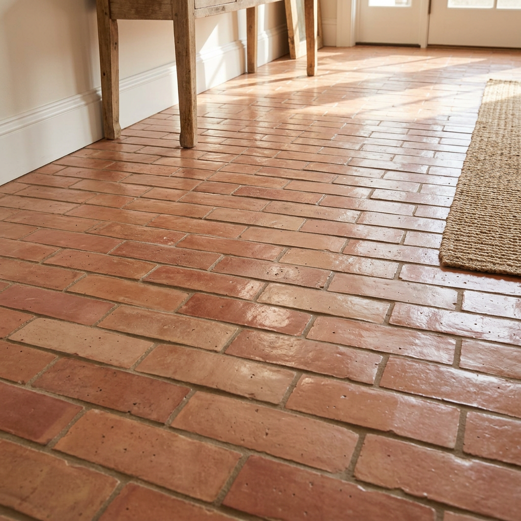 Pink Zellige Tile in a floor