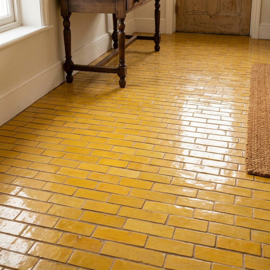 Yellow Zellige Tile in a floor