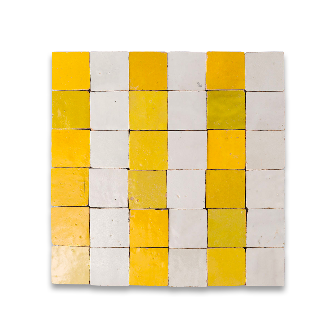 yellow striped zellige tile
