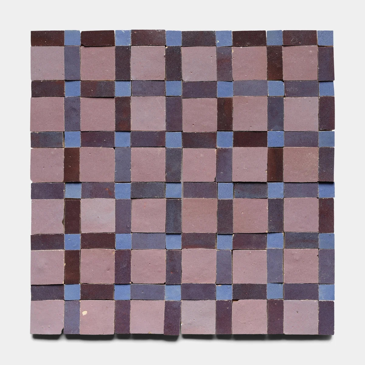Deep Plum Mid Blue Souk Mosaic Moroccan Zellige Tile