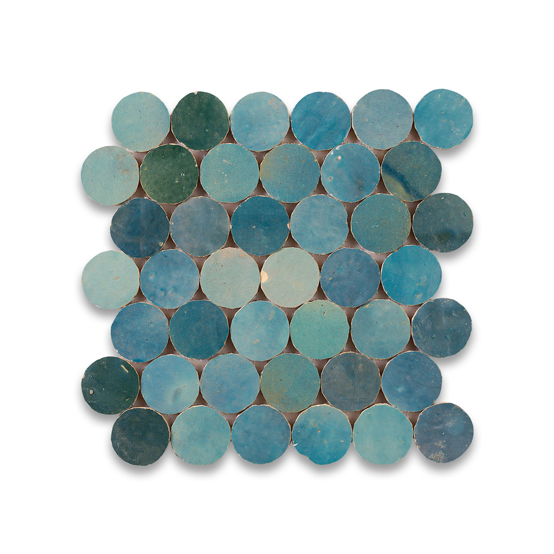 blue circles zellige tile