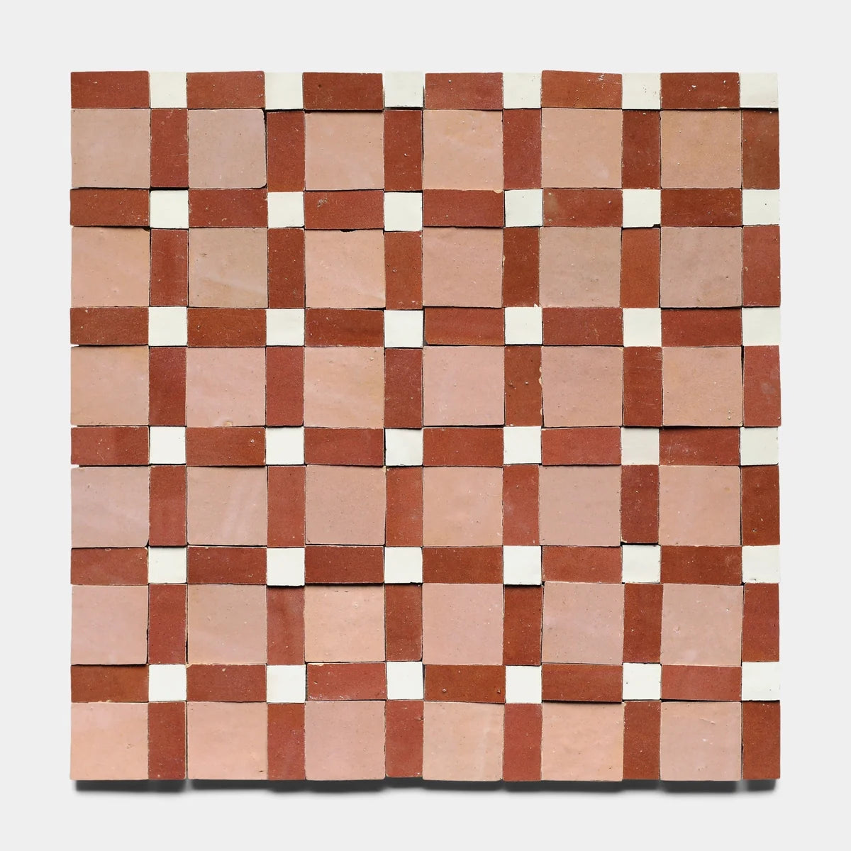 Dusty Warm Rose White Souk Mosaic Moroccan Zellige Tile