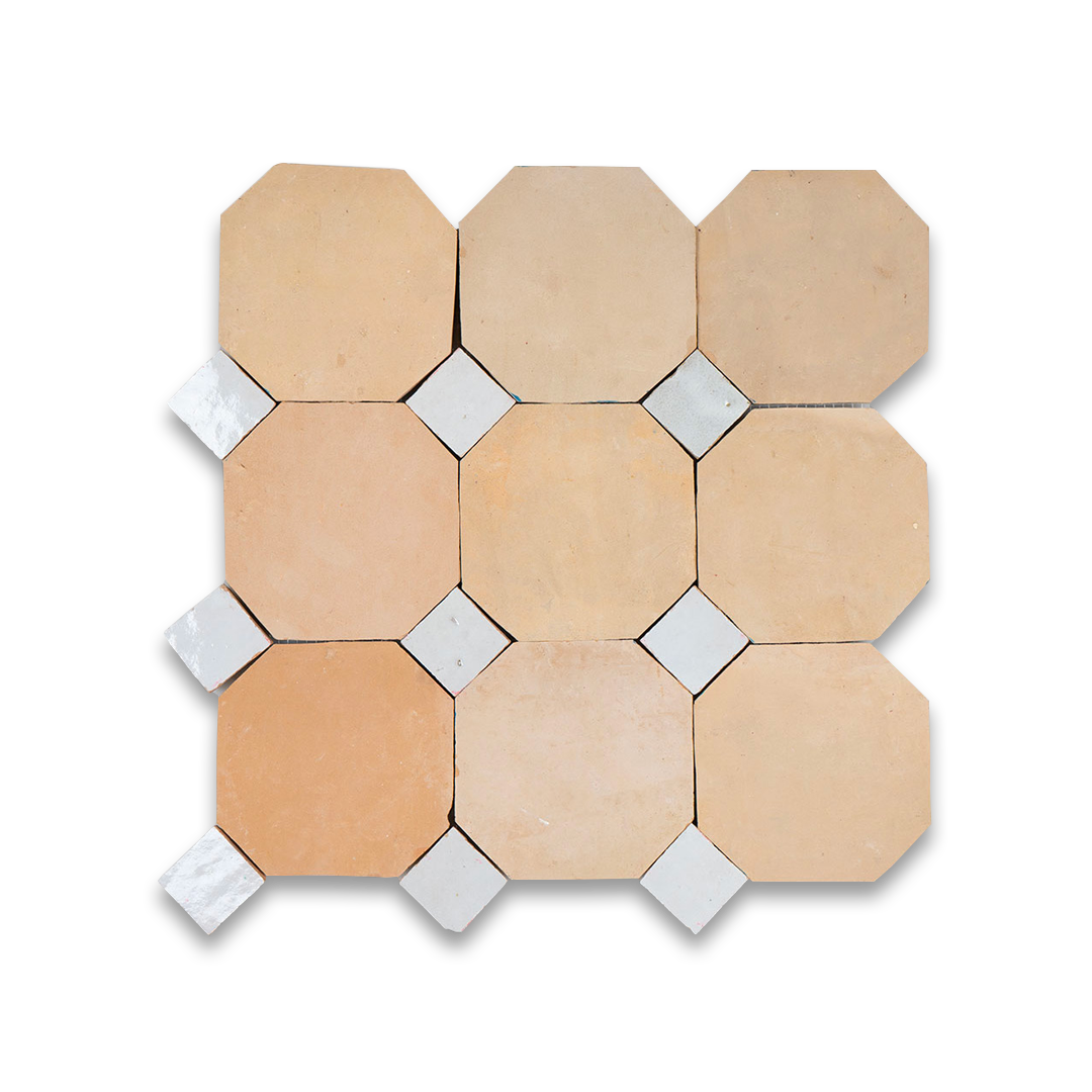 white octagon zellige tile