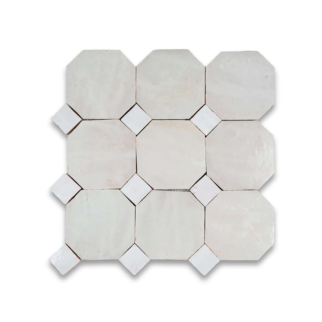 white octagon zellige tile