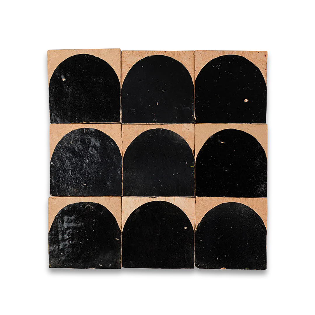 black arch zellige tile