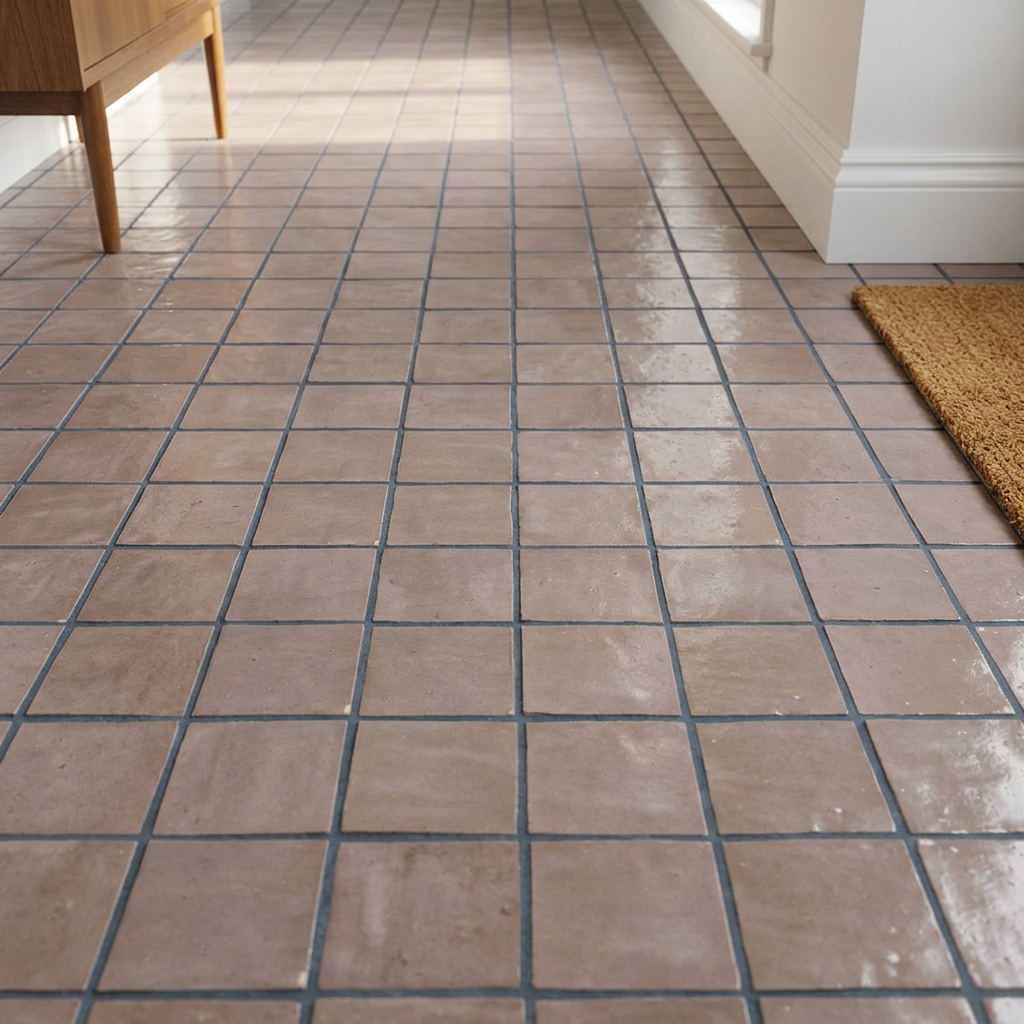 Brown Zellige Tile in a floor