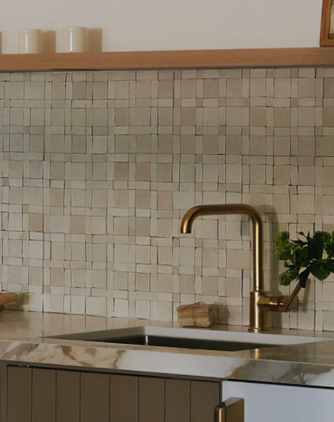 Warm Crisp White Souk Mosaic Moroccan Zellige Tile
